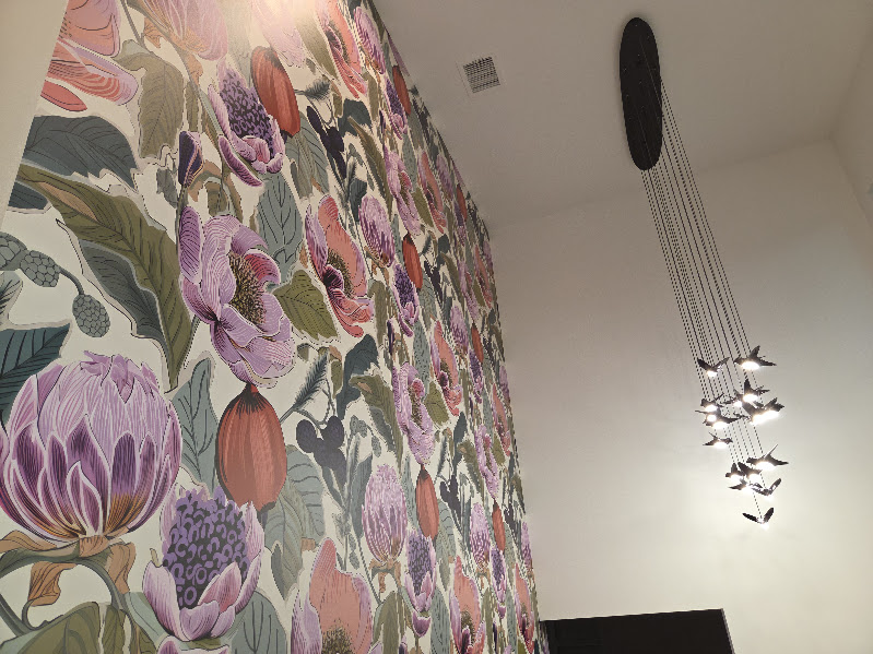 Two-Story Botanical Feature Wall