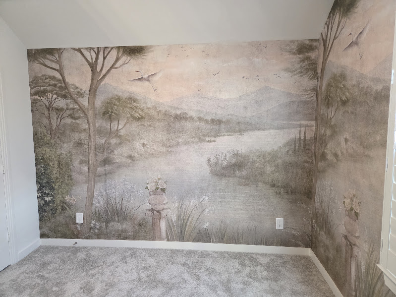 Heron & Lake Nature Wall Mural